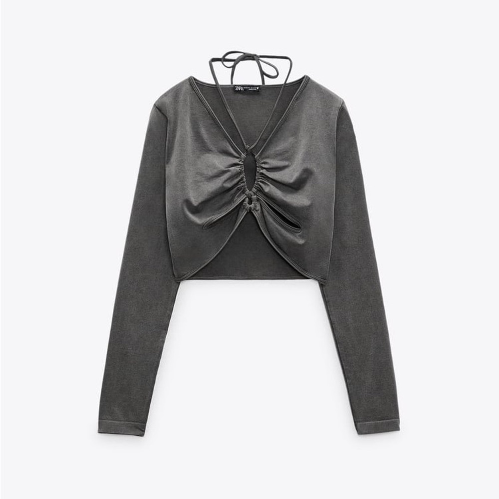 ZARA SEAMLESS RUCHED TOP - Picture 8 of 10